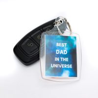 best dad in the universe personalised photo keyring